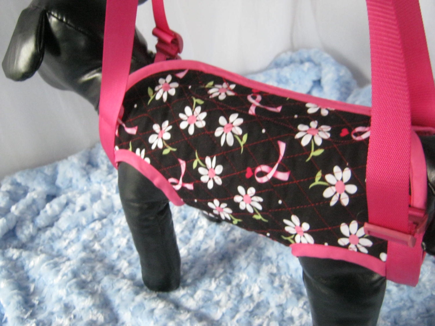 Puppy Purse in Pink Ribbon Floral SZ MED