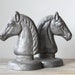 Classic vintage horse bookends / cast metal / gray horse / home office decor / English country style / cottage chic / man cave den decor