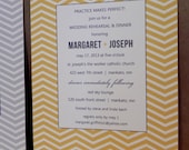 Modern Chevron Invitation / Rehearsal Dinner / Dance / Engagement / Wedding / Save the Date / Birthday / Party / Custom Printed Darby Cards