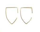 geometric shield open hoops in brass or gold