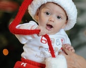 Christmas Baby Santa hat, perfect newborn holiday photo prop and  warm everyday use hat.