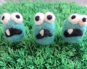 Blue Monster Trio Mini Soft Felt Creature Monster Miniatures
