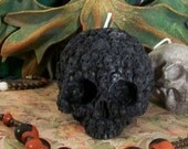BLACK Half Skull Of Skulls Beeswax Skull Candle