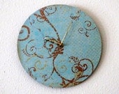 Large Wall Clock, Decor and Housewares, Home and Living, Home Decor, Blue and Gold Decor, Unique Wall Clock,   Gift Idea