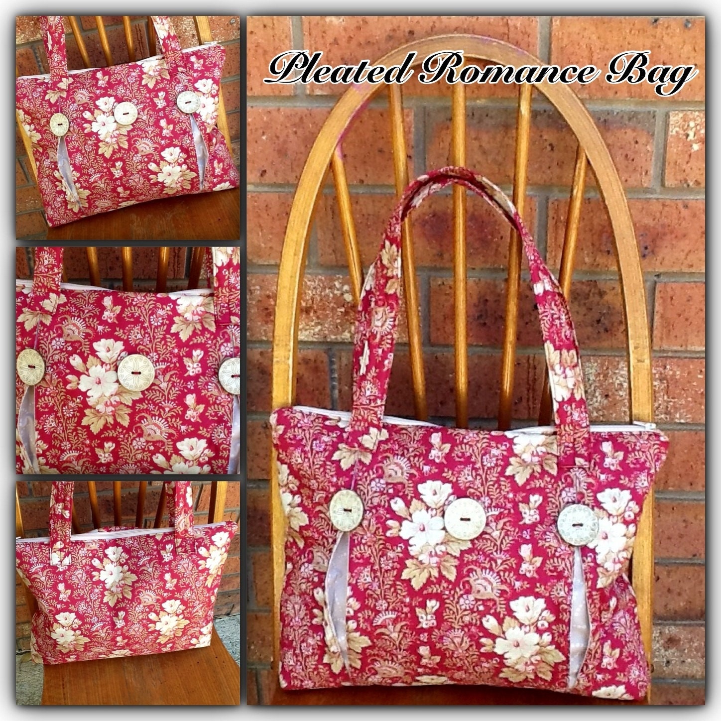 Bag Pattern - Pleated Romance Bag - pdf pattern