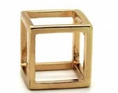 Vintage Rubik Cube Ring (Bronze)