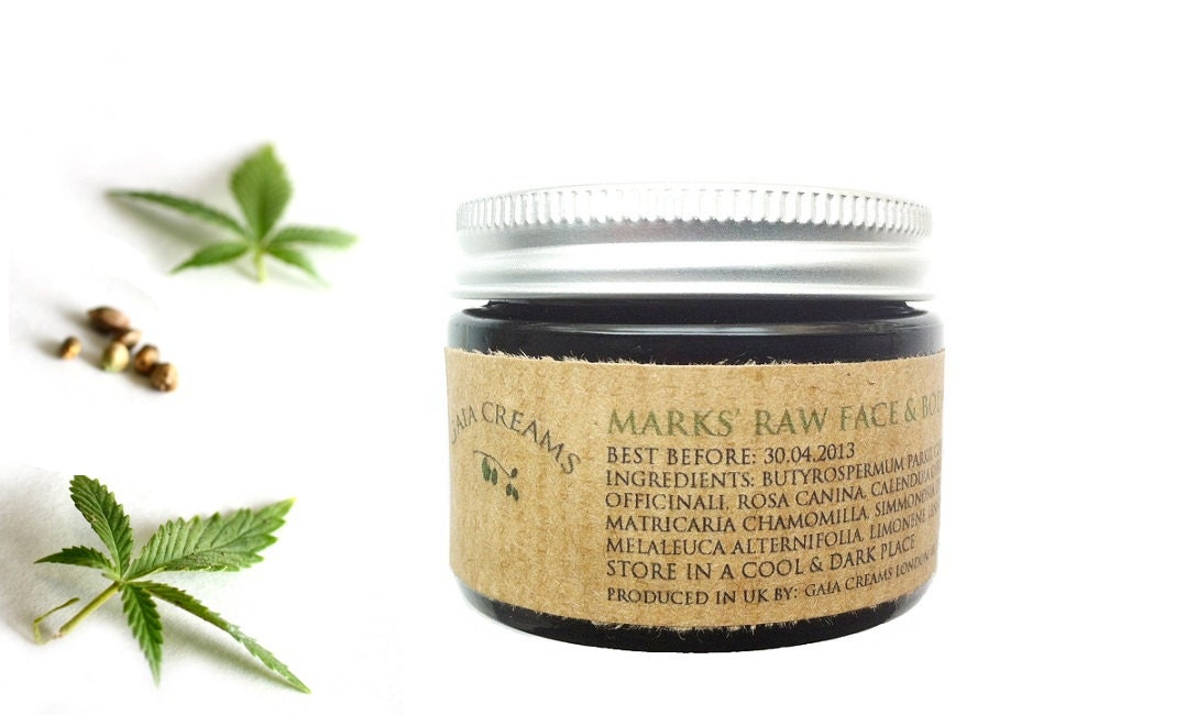 RAW Face & Body CREAM for MEN  Organic, Vegan Ethical.  30ml