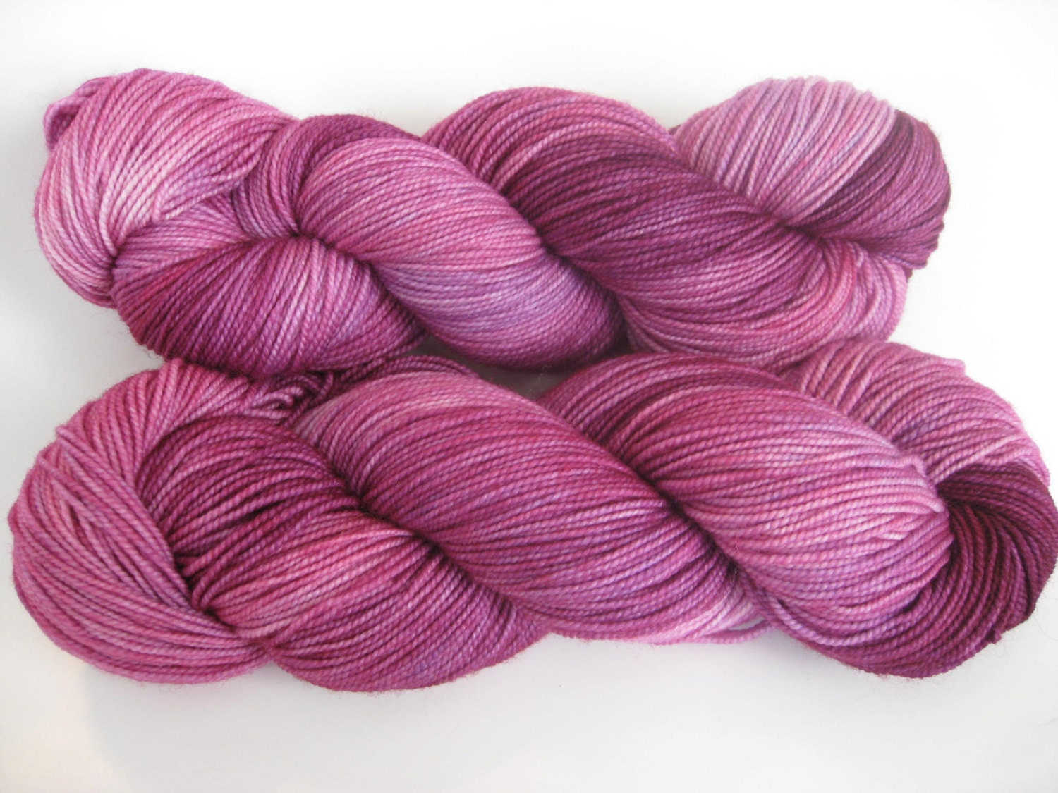 100% Superwash Merino Sock Yarn - 400yds per 100g pink purple orchid