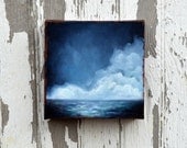 SALE 20% OFF Seascape painting, original oil painting, cloud, wall art, ocean, home decor - Stormscape series fiftysix