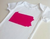 Appliqued Onesie  Hot Pink Pennsylvania 6 months