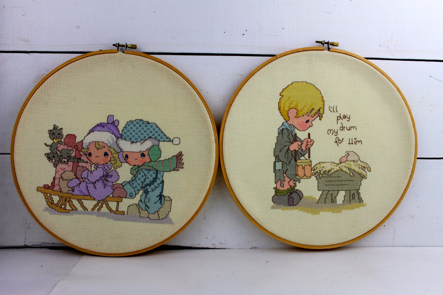 Vintage Precious Moments Cross Stitch Set