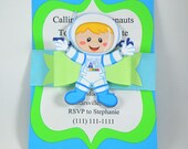 Astronaut Boy Birthday Invitation Handmade Personalized