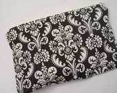 Black and White Damask Mama Cloth Make Up Wet Bag