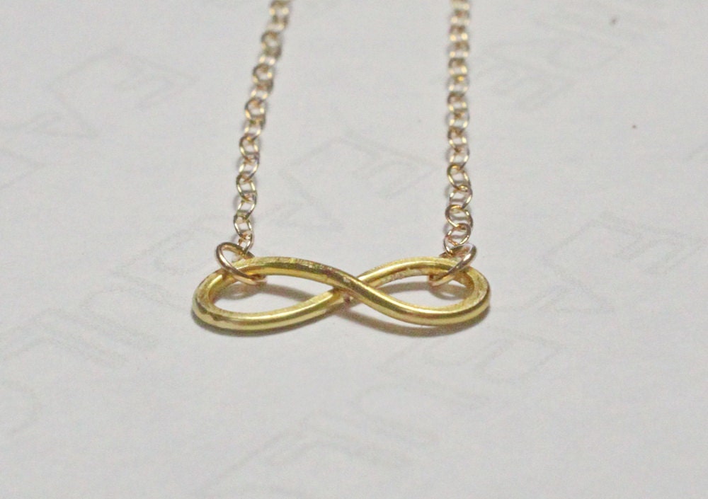 Infinity Love Necklace - 14K Gold Filled Hammered Wire