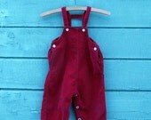 vintage brick red corduroy overalls by health-tex tag size 9 months