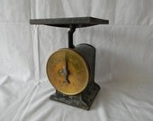 Antique Kitchen Scale Black Brass Face