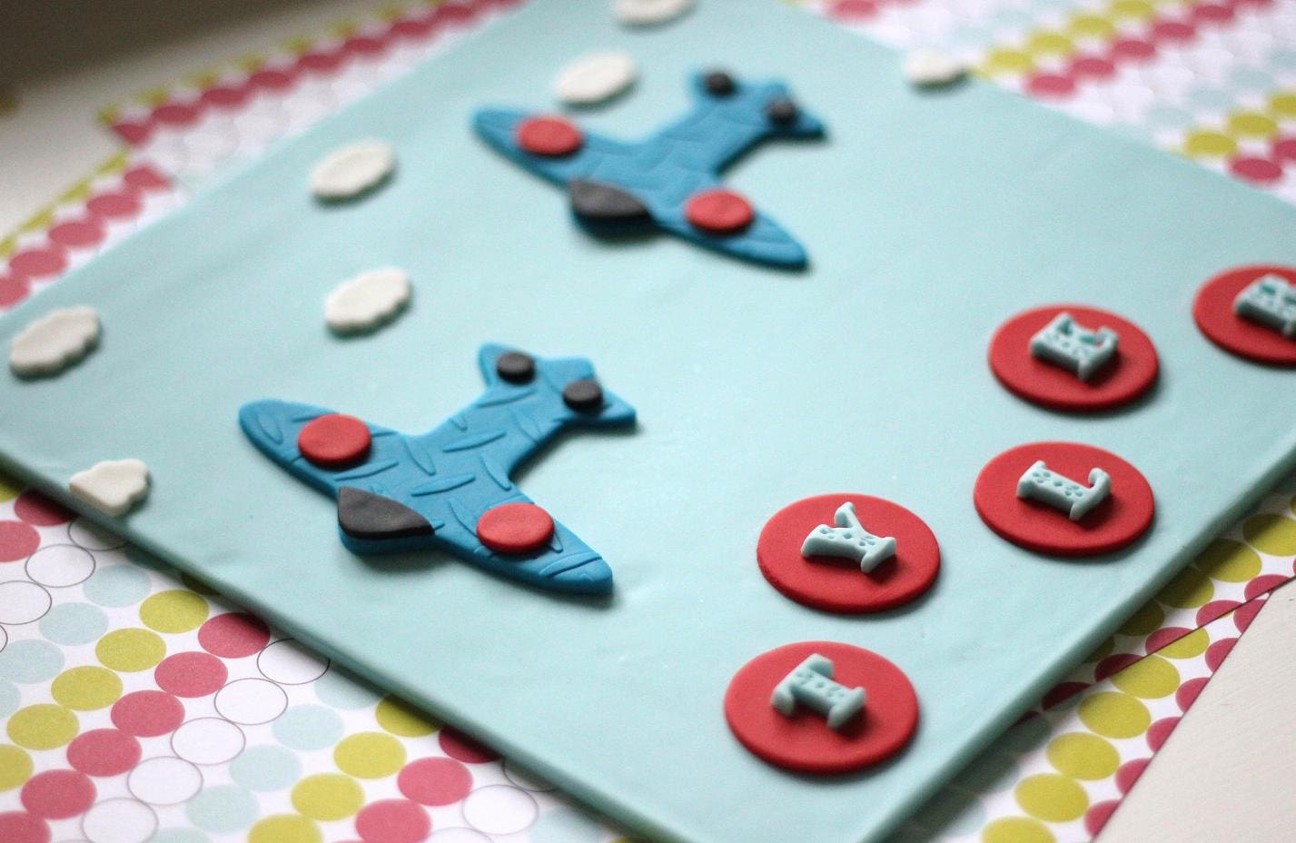 Large Airplane Fondant Cake Topper - This Set Perfectly Matches Our Airplane-Themed Cupcake Toppers
