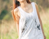 Deer Tank Top - women tank top T-shirt Top Tunic Unisex Shirt Vest Women Sleeveless Singlet White T-Shirt Size M L.