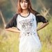 Leopard T-shirt unisex shirt Baseball Tee Raglan T Shirt short Sleeve Size M