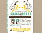 Wedding Invitation and RSVP Card (Country Comfort) - Digital Files or Deposit on Printing (Customizable Country Design)