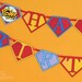 Superhero Birthday Party - DIY PRINTABLE Happy Birthday Banner - Instant Download - design by venspaperie - PS825CA1e