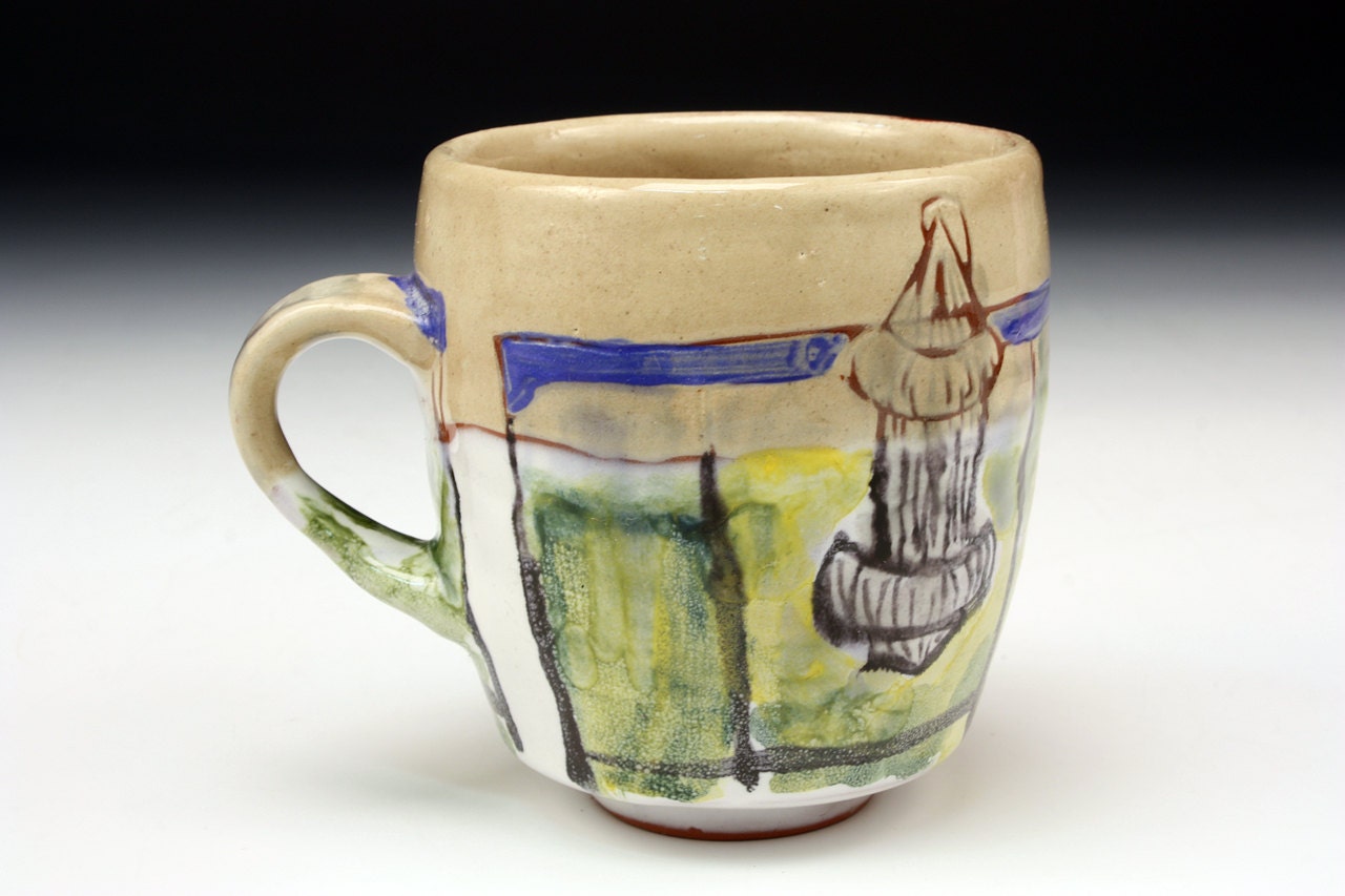 Birdcage and Window Ceramic Cup