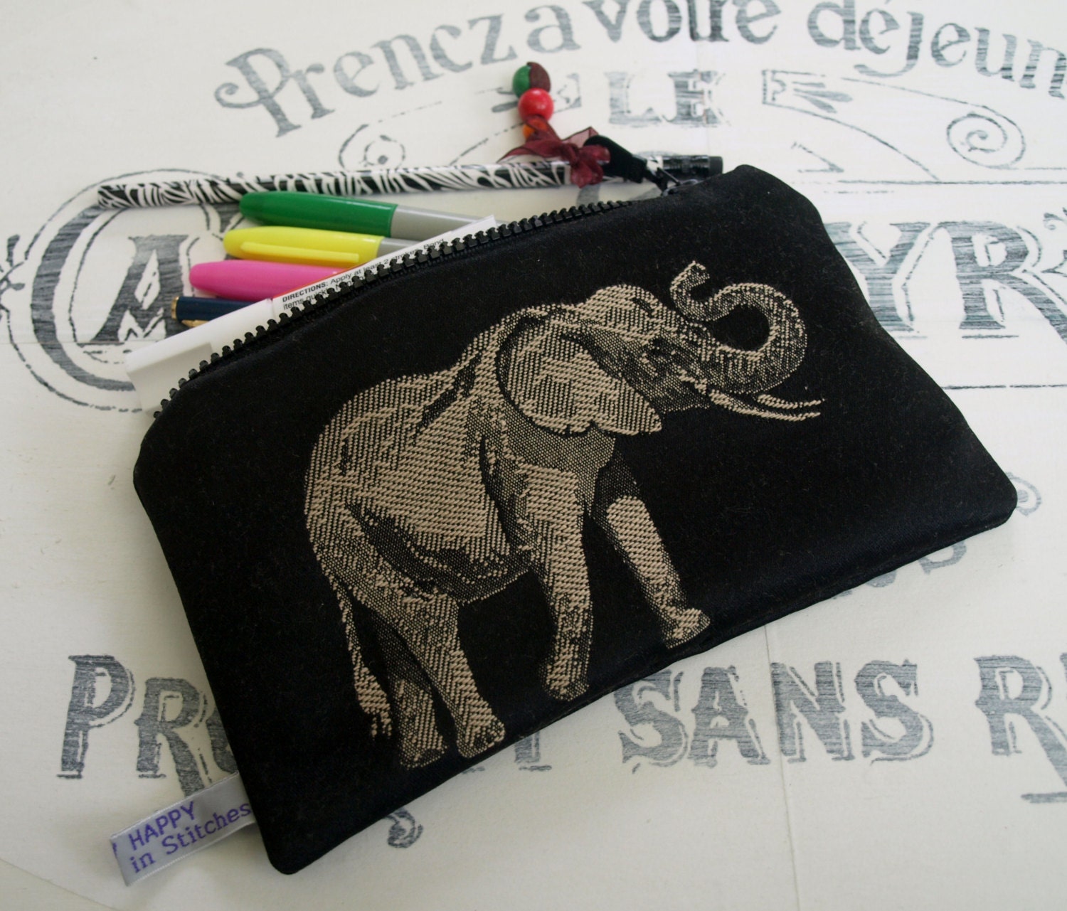 Pencil case - elephant print