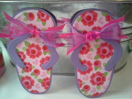 handmade flip flop  scrapbooking embellishments for card making flip flops in red purple and hot pink red hat society