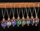 Snag-free purple shades glass bead stitch markers ( 8)