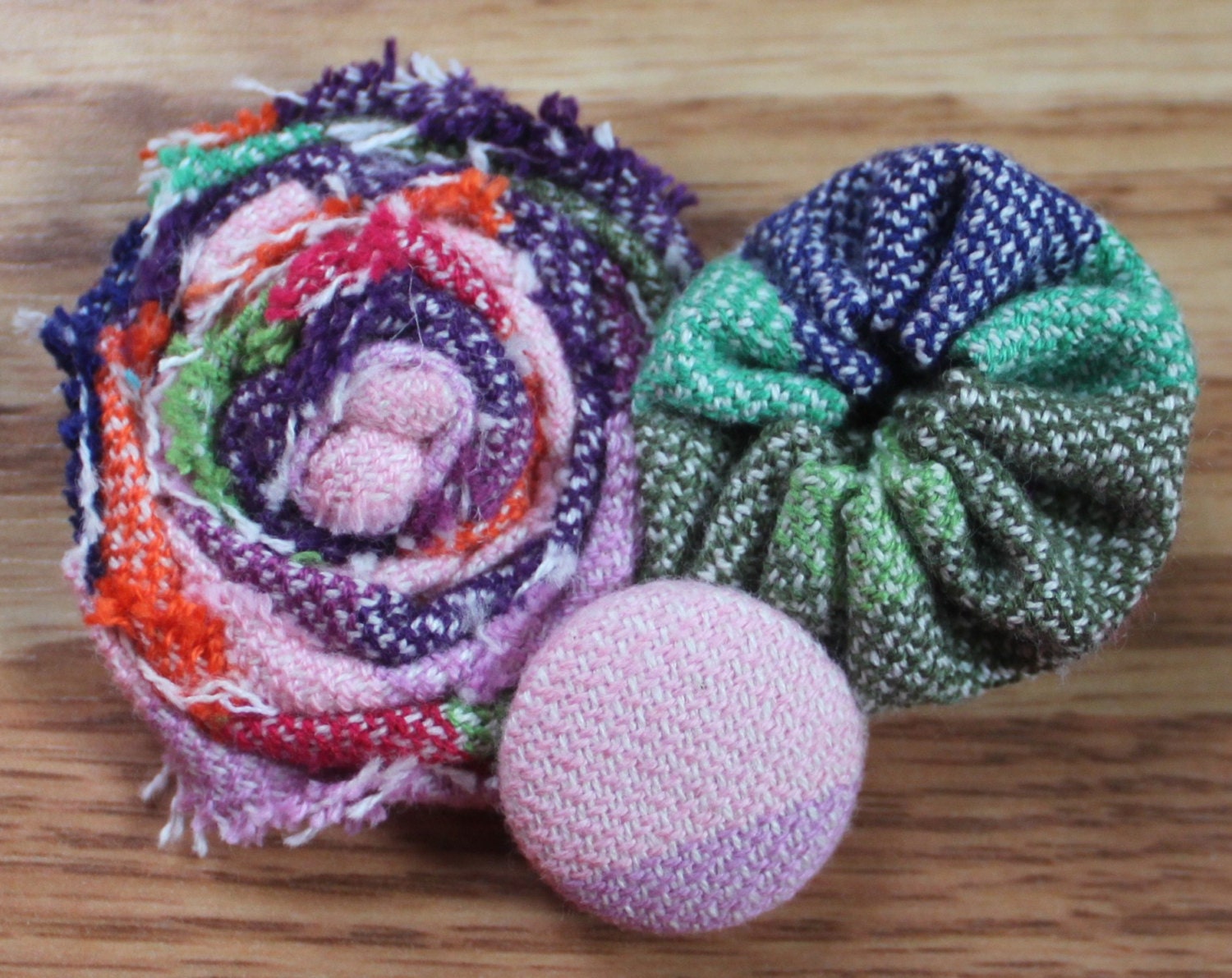 Women's Wrap Scrap Hair Clip,  Made from Upcycled Girasol Aurora Creme Weft