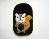 Cute Squirrel Phone  Fabric Case, Phone Cover, Phone Pouch, Cell Phone Pocket, iPhone 5 Case, Brown