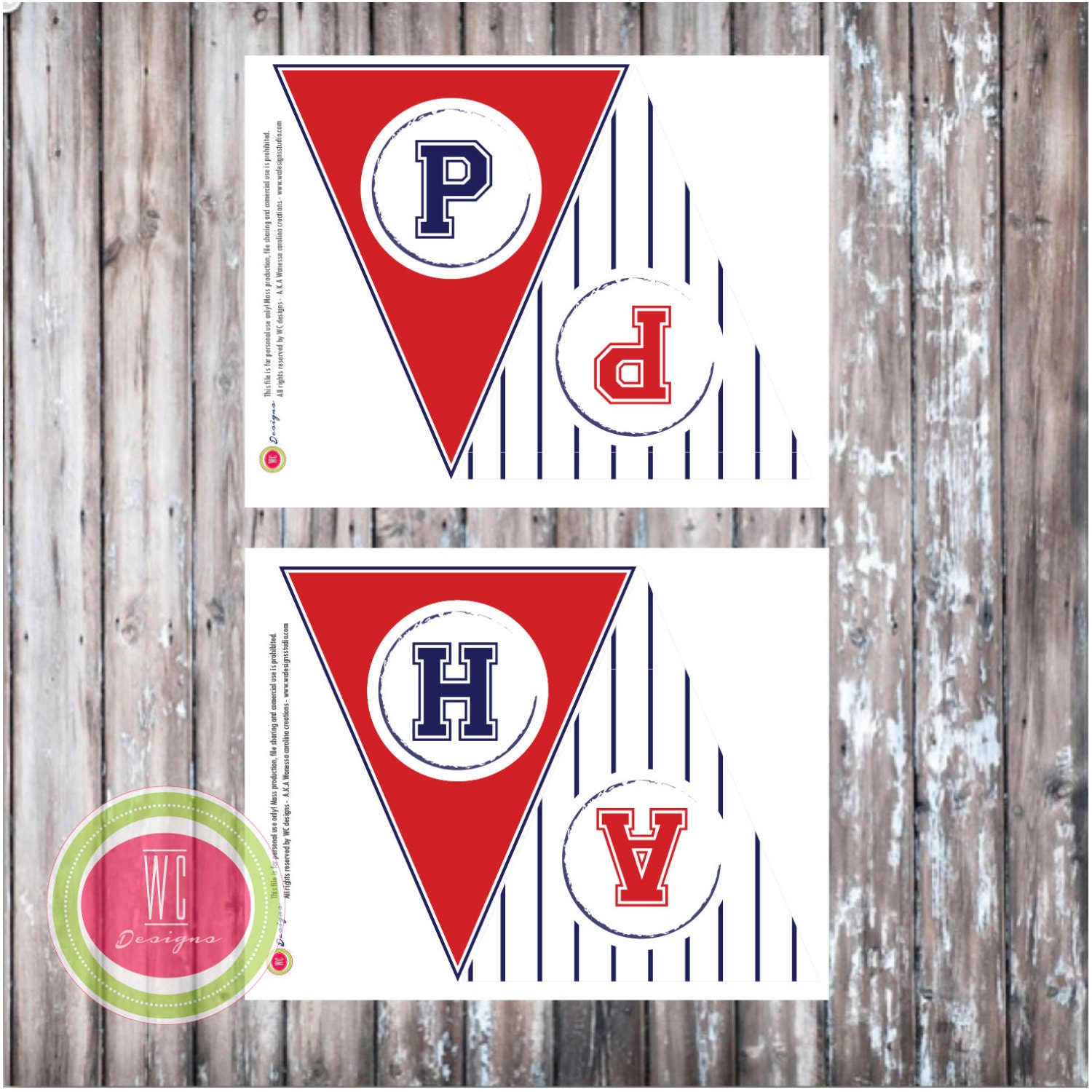 BASEBALL " Happy Birthday" BANNER - Baseball Party Printables - Instant Download - Designs by WC Designs