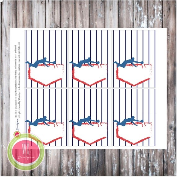 BASEBALL Blank Tented Cards - Baseball Party Printables - Instant Download - Designs by WC Designs Il_570xn