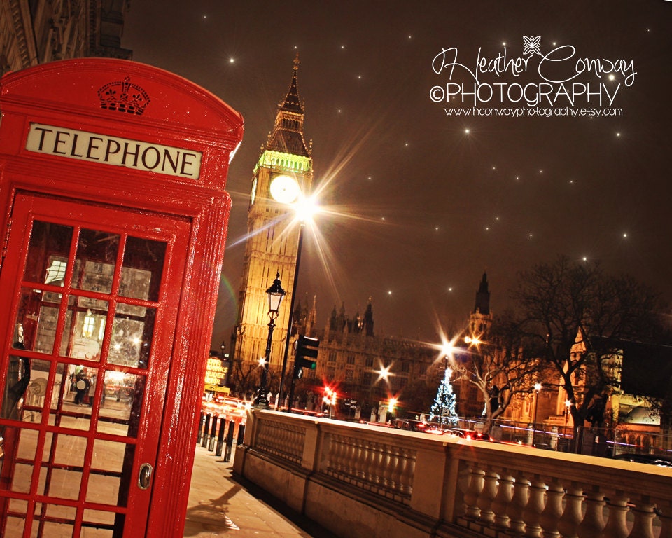 London Red Phonebox Photograph, Travel Photography, Big Ben Photo, Stars, London Photo, Red London Phonebooth Photo, Fine Art Photography