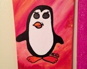 Acrylic painting penguin 8x10