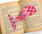 Pink Bookmark, Whale Tail, Fabric Book Mark, Pink Chevron