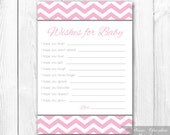 Printable Baby Wishes Card - Choose your own colors & pattern. Personalized 'Wishes for Baby Card' Il_170x135