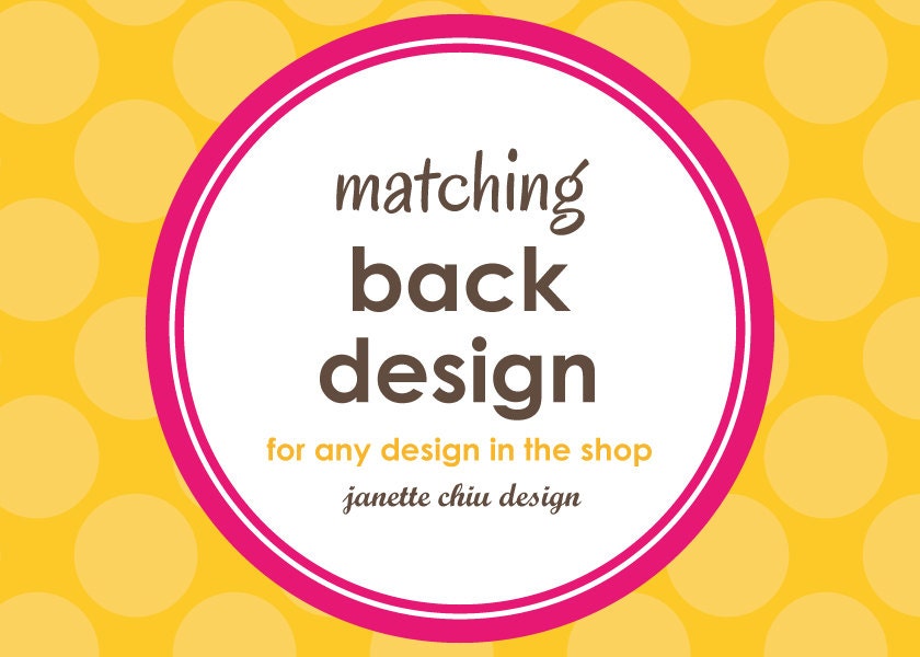 Matching Back Design