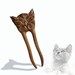 Wooden Hair Fork Hairpin Cat Hair stick Hair styling tool Haarnadel Haare Natural Hair Accessory Handmade by MariyaArts
