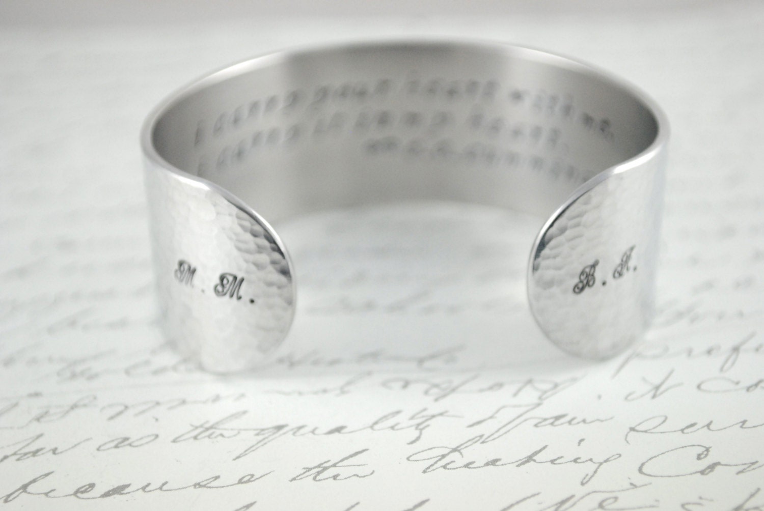 I Carry Your Heart With Me I Carry It In My Heart-E E Cummings Secret Message Hand Stamped Cuff Bracelet