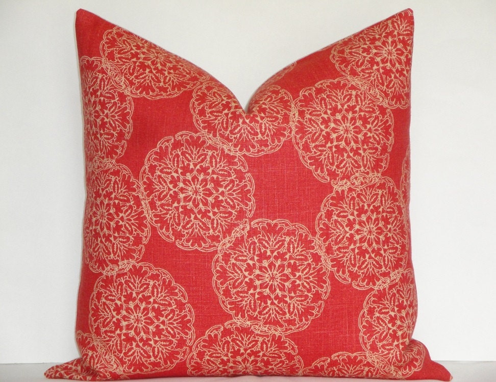 20 x 20 or 18 x 18 - Decorative Pillow Cover - Blockprint - John Robshaw For Duralee - Danda Saffron