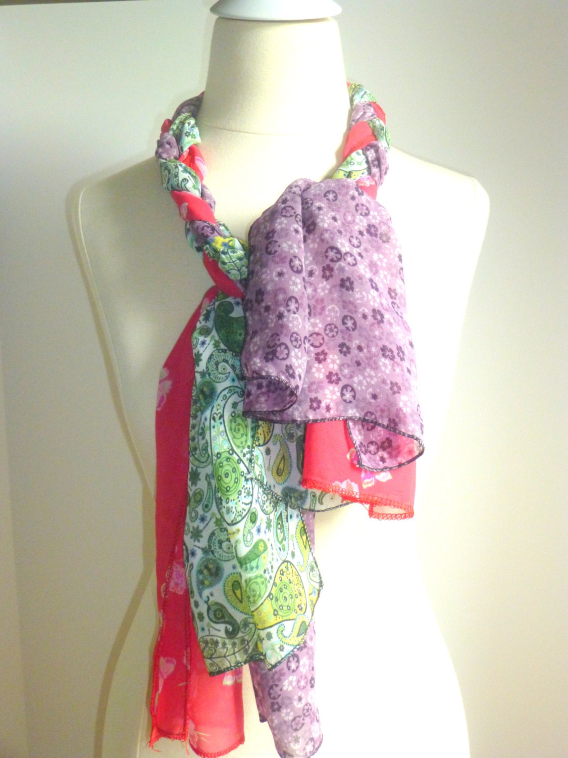 Unique scarf,long scarf,3 different scarf,christmas,wedding,bridal gift