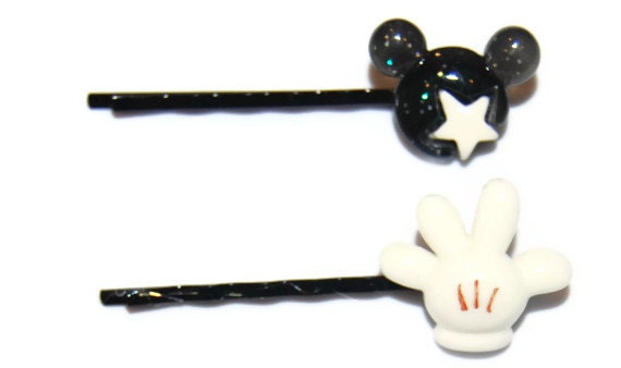 When You Wish Upon a Star Mouse Head and Glove Bobby Pin Set in Black