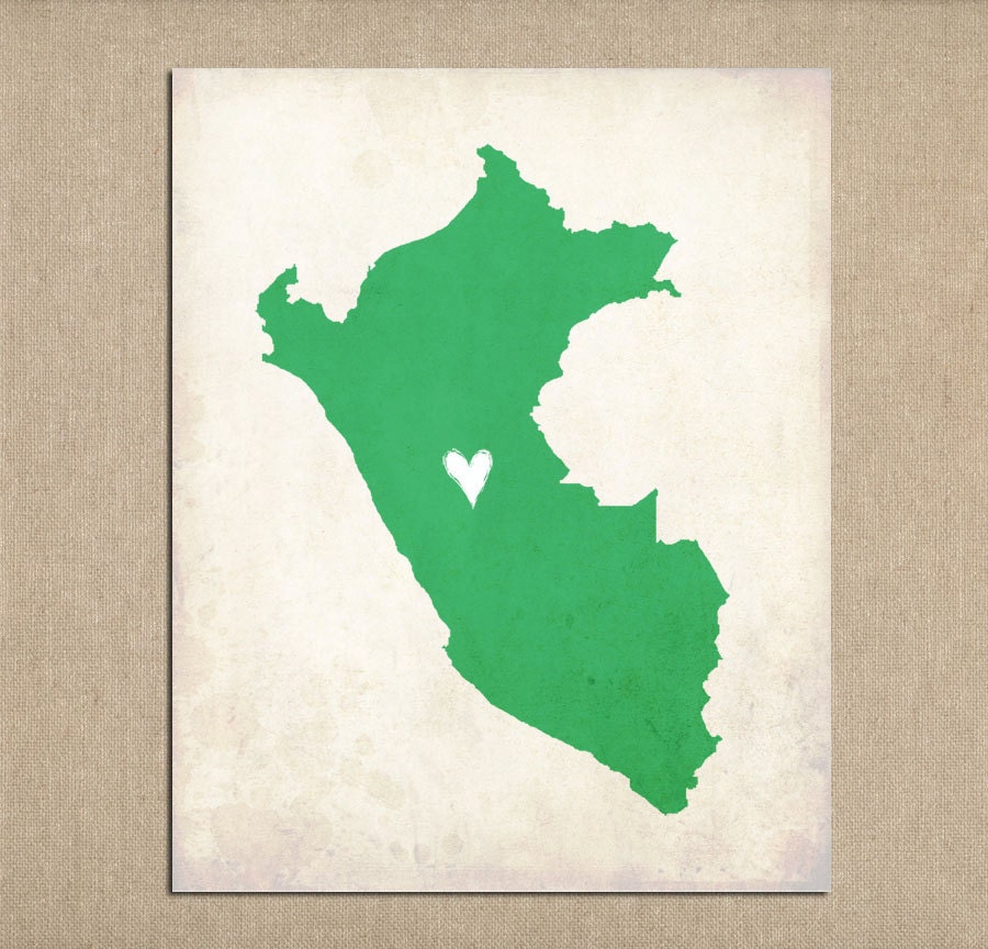 Peru Love Country Customizable Art Print