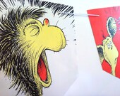 Dr. SEUSS, ONE FISH Two Fish- Vintage Book, Children's Room, Nursery, Party Decoration, Teacher Gift,  Birthday, Banner, Repurposed