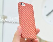 Apple iphone case for iphone iphone 5 iphone 4 iphone 4s iPhone 3Gs  : Orange line pattern on wood
