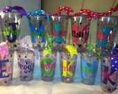 Personalized Tumbler 16 oz w/Straw BPA Free Birthday, Wedding, Bachelorette, Sorority, Cheer, Dance