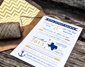 Wedding Invitation : Rustic Nautical and Anchor invitation