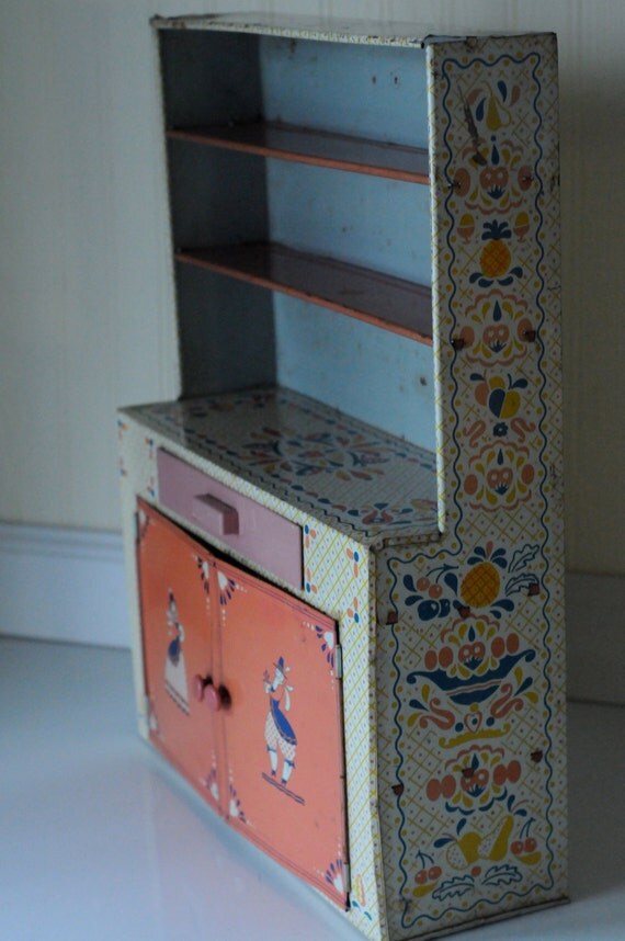 vintage metal toy kitchen set