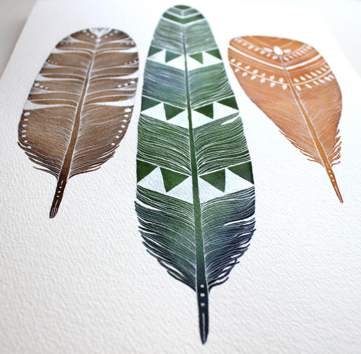 Watercolor Painting - Orchard Feathers - Nature Art Painting - 8x10 Archival Print